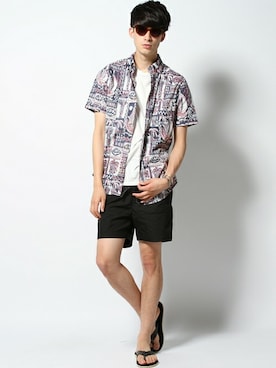 「ブラックショーツ」｜JOURNAL STANDARD EC担当さん（メンズ・180cm）の夏コーディネート