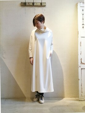 「JOURNAL STANDARD LUXE（ジャーナルスタンダード　ラックス）のアイテム（ワンピース/ドレス）」を使った、JOURNAL STANDARD EC担当さん（レディース・165cm）の冬コーディネート