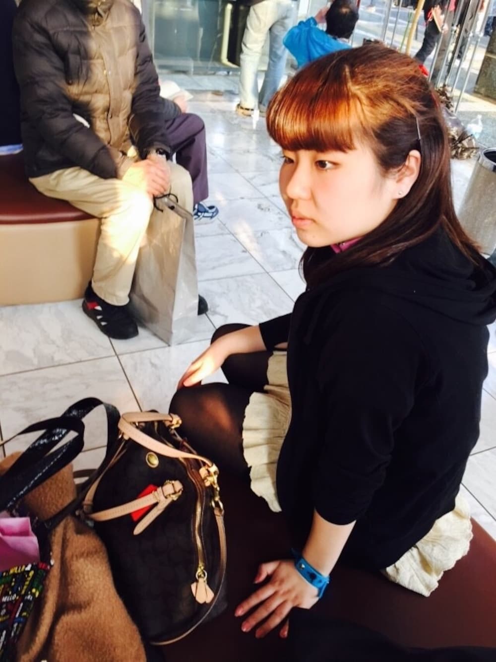 「℃-ute、矢島舞美、中島早貫、鈴木愛理、岡井千聖、萩原舞、座間、コンサート、楽しかった、ヲタ活」｜「なっきぃカラーTシャツのアイテム（Tシャツ/カットソー、ブルー系）」を使った、もえりん✩⃛さん（レディース・154cm）の春コーディネートの1枚目の写真