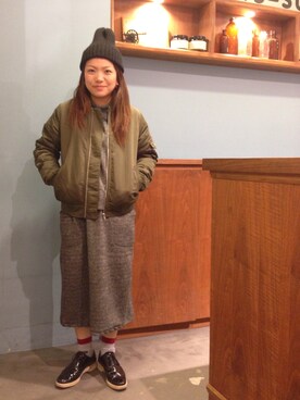 「SEVENDAYS=SUNDAY（セブンデイズサンデイ）のアイテム（MA-1）」を使った、Konnoさん（レディース・149cm）の秋コーディネート