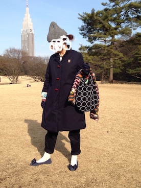 「ミナペルホネン」｜「アイテム（ダウンジャケット/コート）」を使った、keiさん（レディース・155cm）の冬コーディネート