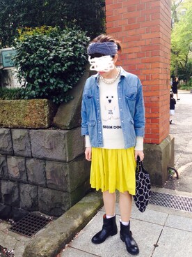 「Laula（ラウラ）のアイテム（デニムジャケット）」を使った、keiさん（レディース・155cm）の春コーディネート