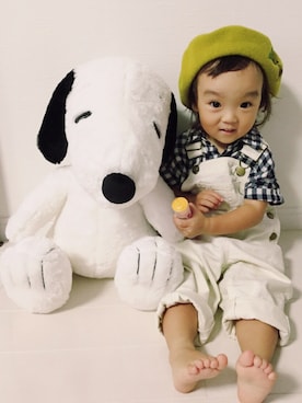 「Petit jam（プチジャム）のアイテム（帽子）」を使った、nicori.さん（キッズ・80cm）の秋コーディネート