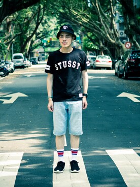 「OBEY」｜「アイテム（ソックス/靴下）」を使った、Hansonさん（メンズ・174cm）の夏コーディネート