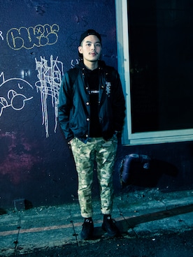 「OBEY」｜「アイテム（レッグウェア）」を使った、Hansonさん（メンズ・174cm）の冬コーディネート