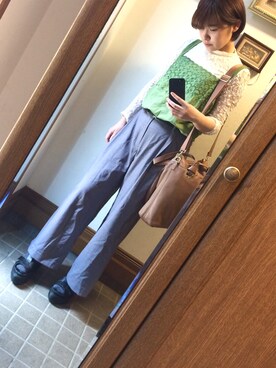 「Simplicite（サンプリシテ）のアイテム（スラックス）」を使った、おるうさん（レディース・159cm）の春コーディネート