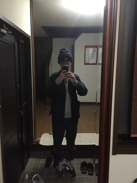 「carhartt」｜「アイテム（チェスターコート）」を使った、そうめんさん（メンズ・175cm）の秋コーディネート