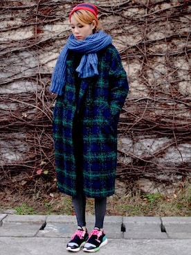 「streetsnap」｜「アイテム（ダッフルコート）」を使った、Miriam Mibaoさん（レディース・163cm）の冬コーディネート