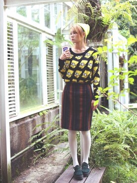 「streetsnap」｜「アイテム（ニットキャップ/ビーニー）」を使った、Miriam Mibaoさん（レディース・163cm）の冬コーディネート