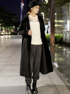「chic」｜「アイテム（ダッフルコート）」を使った、Miriam Mibaoさん（レディース・163cm）の冬コーディネート