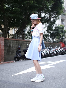 「streetsnap」｜「アイテム（その他シューズ）」を使った、Miriam Mibaoさん（レディース・163cm）の夏コーディネート
