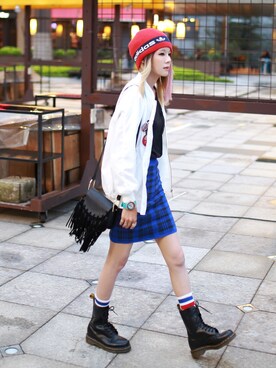 「streetsnap」｜「アイテム（帽子）」を使った、Miriam Mibaoさん（レディース・163cm）の春コーディネート