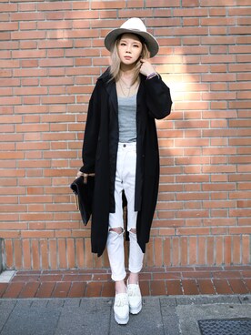 「streetsnap」｜「アイテム（トレンチコート）」を使った、Miriam Mibaoさん（レディース・163cm）の春コーディネート