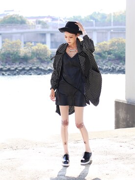 「plaid」｜「アイテム（トレンチコート）」を使った、Miriam Mibaoさん（レディース・163cm）の春コーディネート