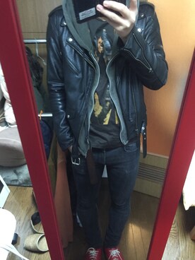 ライダースジャケットを使った ロッカー の人気ファッションコーディネート Wear