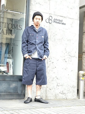 「Johnbull Private labo（ジョンブルプライベートラボ）のアイテム（カバーオール）」を使った、presi☆さん（メンズ・175cm）の春コーディネート