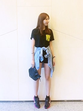 「UNIQLO Tシャツ」｜yuyiさん（レディース・168cm）の秋コーディネート
