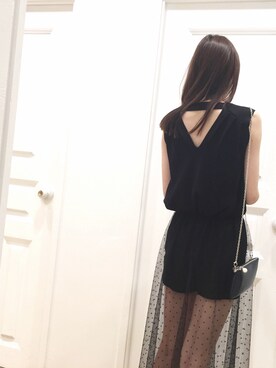 「SNIDEL（スナイデル）のアイテム（トップス、ブラック系）」を使った、yuyiさん（レディース・168cm）の春コーディネート