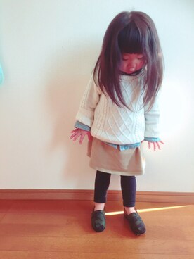 「ゆきだるま」｜anri♡toriさん（キッズ・100cm）の冬コーディネート