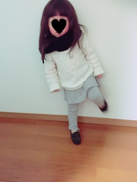 「Right-on KIDS（ライトオンキッズ）のアイテム（ニット/セーター）」を使った、anri♡toriさん（キッズ・100cm）の冬コーディネート