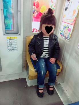 「ボーダーリンク」｜anri♡toriさん（キッズ・100cm）の春コーディネート