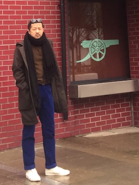 「LEMAIRE（ルメール）のアイテム（チェスターコート）」を使った、Ryugo Saishuさん（メンズ・177cm）の冬コーディネート