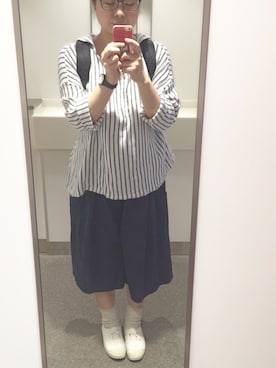 「ブルー x ホワイト」｜むこむこさん（レディース・162cm）の春コーディネート