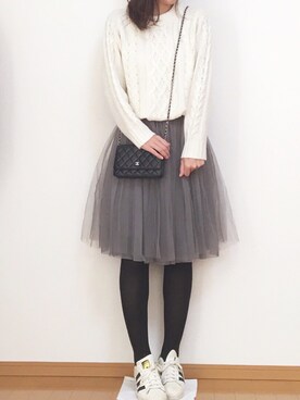 「tocco（トッコ）のアイテム（スカート）」を使った、maruさん（レディース・166cm）の秋コーディネート