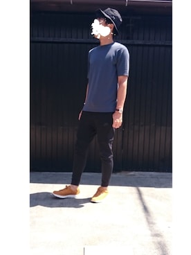 「NIKE SPORTSWEAR（ナイキスポーツウェアー）のアイテム（その他パンツ、ブラック系）」を使った、ユウキさん（メンズ・177cm）の夏コーディネート
