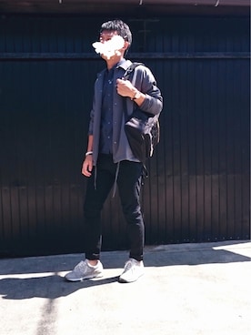 「EMODA（エモダ）のアイテム（その他アウター）」を使った、ユウキさん（メンズ・177cm）の秋コーディネート