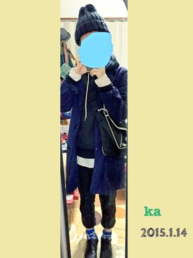 「ロングジャケット」｜Kさん（レディース・157cm）の冬コーディネート