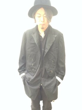 「THREE BLIND MICE（スリーブラインドマイス）のアイテム（帽子）」を使った、RUMHOLEberufstaffさん（メンズ・167cm）の冬コーディネート