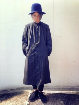 「THREE BLIND MICE（スリーブラインドマイス）のアイテム（帽子）」を使った、RUMHOLEberufstaffさん（メンズ・167cm）の冬コーディネート