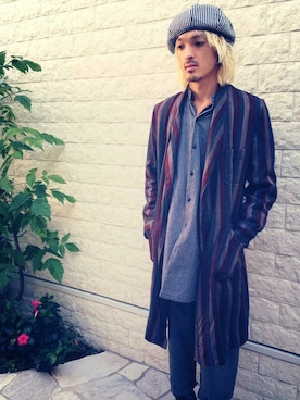 「ガウン」｜「アイテム（その他アウター）」を使った、RUMHOLEberufstaffさん（メンズ・178cm）の冬コーディネート