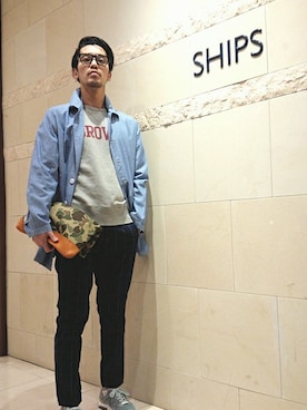 「SHIPS（シップス）のアイテム（その他アウター）」を使った、仙波さん（メンズ・178cm）の冬コーディネート