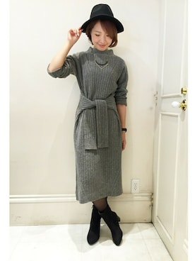 「MINIMUM（ミニマム）のアイテム（ワンピース/ドレス）」を使った、minimum神戸マルイstaffさん（レディース・163cm）の秋コーディネート