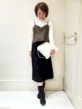 「MINIMUM（ミニマム）のアイテム（パンツ）」を使った、minimum神戸マルイstaffさん（レディース・163cm）の冬コーディネート