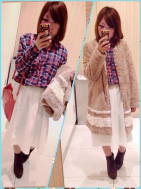 「AVAN LILY（アヴァンリリィ）のアイテム（その他アウター）」を使った、ちゃんはる♡さん（レディース・145cm）の冬コーディネート