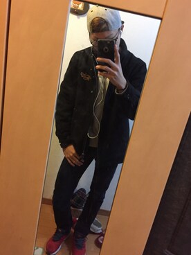 「RADICAL（RADICAL）のアイテム（スタジャン）」を使った、$HXNさん（メンズ・180cm）の秋コーディネート