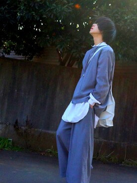 「Kagari Yusuke（カガリユウスケ）のアイテム（バッグ）」を使った、YU TSUDUKIさん（メンズ・173cm）の冬コーディネート