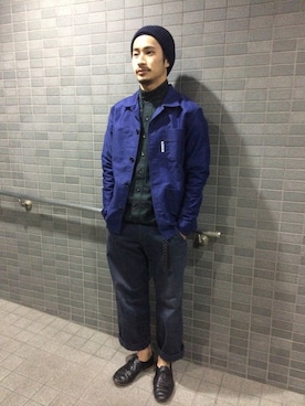 「ナイロンパーカー」｜「アイテム（カバーオール）」を使った、岩井一真さん（メンズ・170cm）の秋コーディネート