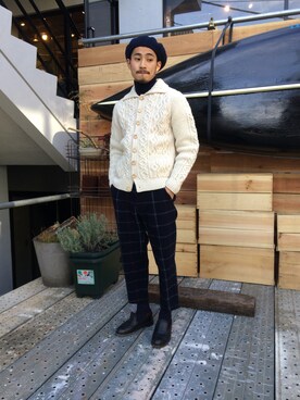 岩井一真さん(メンズ・170cm)の冬コーディネート