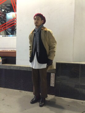 「FREAK'S STORE（フリークスストア）のアイテム（テーラードジャケット）」を使った、岩井一真さん（メンズ・170cm）の冬コーディネート