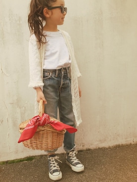 「A part by（アパートバイ）のアイテム」を使った、micooさん（キッズ・120cm）の春コーディネート