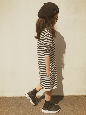 「こども ビームス（コドモビームス）のアイテム（ワンピース/ドレス）」を使った、micooさん（キッズ・120cm）の春コーディネート