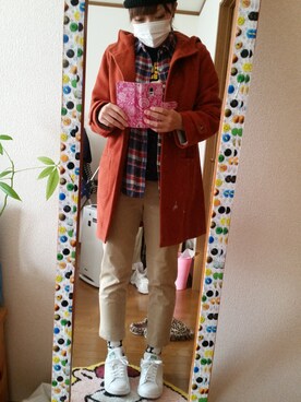 「SPINNS（スピンズ）のアイテム（ポロシャツ）」を使った、UKI★さん（レディース・158cm）の冬コーディネート