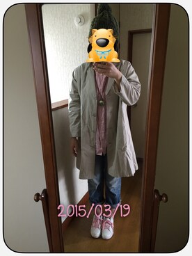 「ニットキャップ」｜「アイテム（チェスターコート）」を使った、リンリンさん（レディース・165cm）の春コーディネート