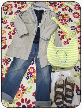 「サンダルに靴下」｜「アイテム（チェスターコート）」を使った、リンリンさん（レディース・165cm）の春コーディネート