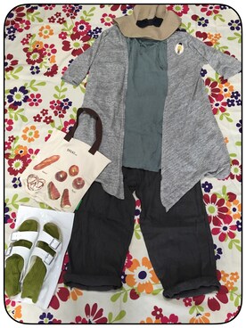 「CHEER（チアー）のアイテム（パンツ）」を使った、リンリンさん（レディース・165cm）の夏コーディネート