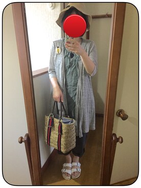 「CHEER（チアー）のアイテム（パンツ）」を使った、リンリンさん（レディース・165cm）の夏コーディネート